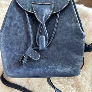 Loewe Navy Textured Backpack